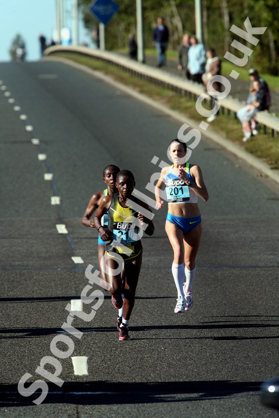 2008 BUPA Great North Run leader Magdalene Mukunzi from Gete Wami and Jo Pavey